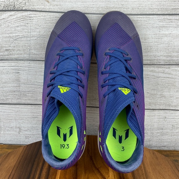 Adidas Nemeziz Messi 19.3 Indigo Signal Green Indoor Soccer Shoe EF1812 Men’s 13 - Picture 10 of 12